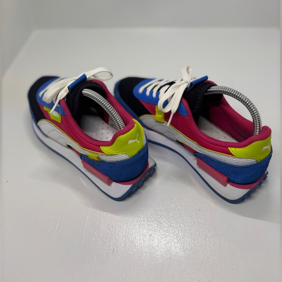 Puma Future Rider Women’s 8.5 Retro Colorblock Sneakers Blue Pink Yellow - Picture 5 of 13